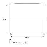 Cabeceira Dama 140Cm Casal Com Strass Cinza - 2