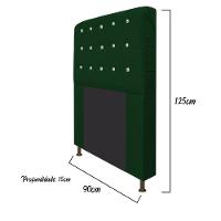 Cabeceira Dama 90Cm Solteiro Com Strass Suede Verde - 2