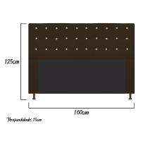 Cabeceira Dama 160Cm Queen Size Com Strass Suede Marrom - 2