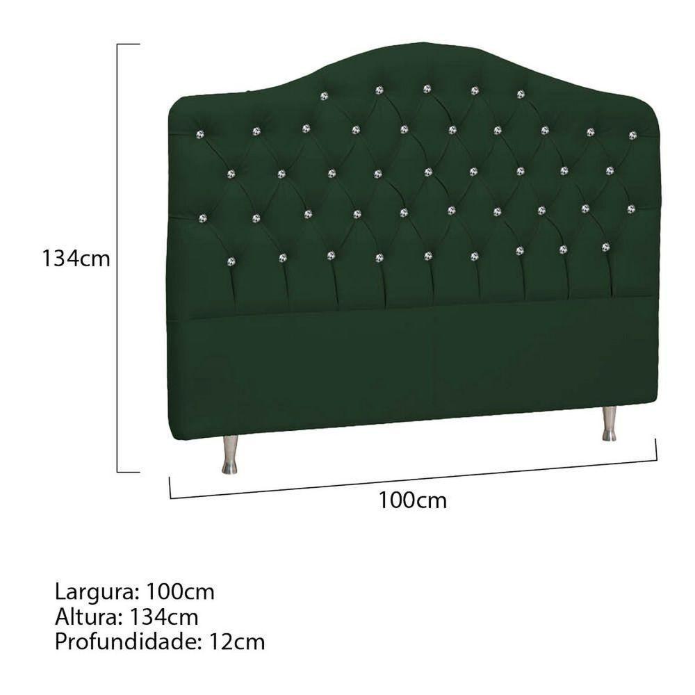 Cabeceira Solteiro Florence P04 100 Cm Suede Verde Tca 947 - 5