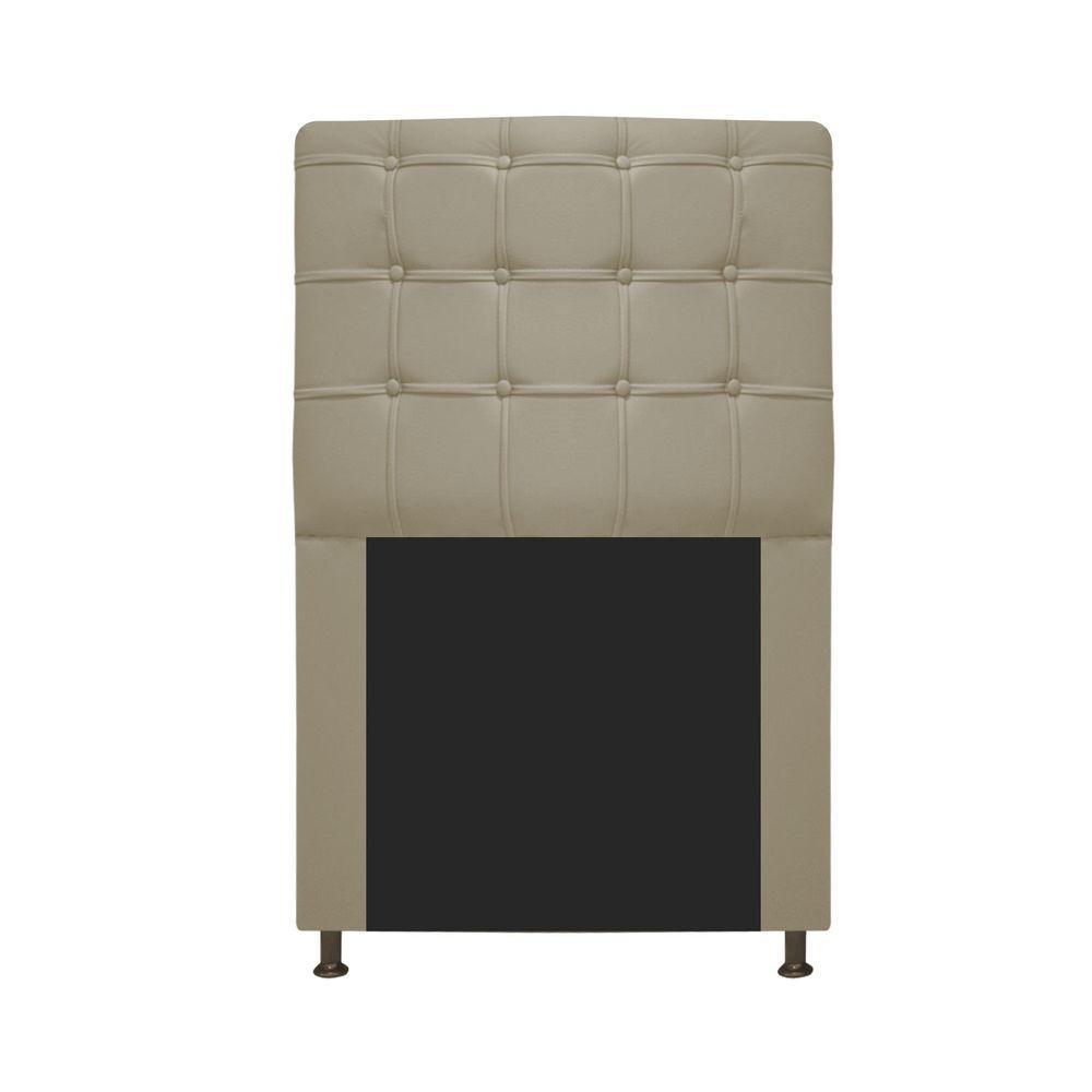 Cabeceira Dama 90Cm Solteiro Com Botonê Bege - 1