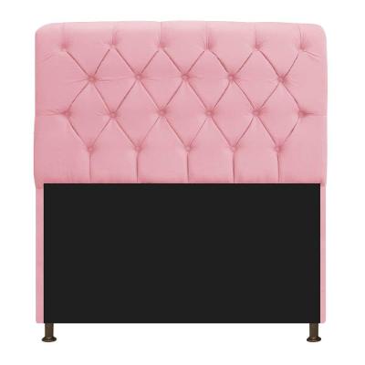 Cabeceira 195Cm Solteiro Suede Rosa Bebê