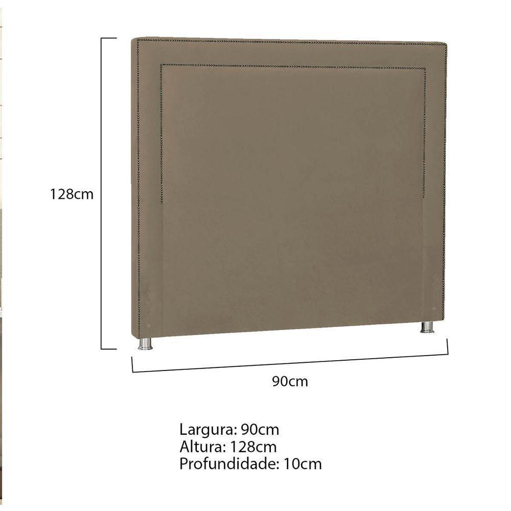 Cabeceira Solteiro P04 90 Cm Suede Marrom Claro Tca 945 - 5