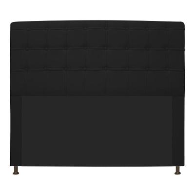 Cabeceira Dama 160Cm Queen Size Com Botonê Preto