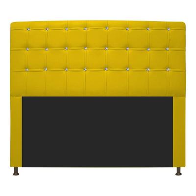 Cabeceira Dama 140Cm Casal Com Strass Amarelo