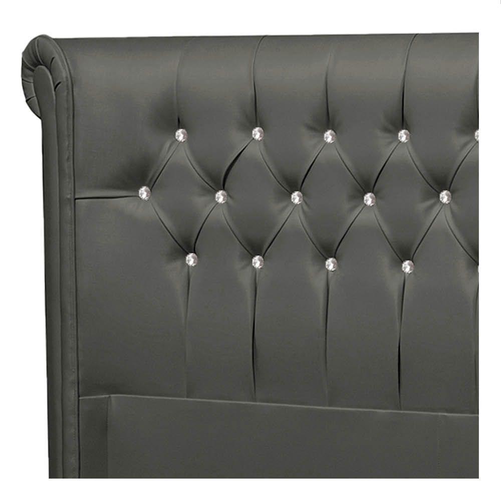 Cabeceira Solteiro P04 100 Cm Suede Cinza Escuro Tca 958 - 3