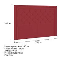 Cabeceira Solteiro P04 100 Cm Suede Vermelho Tca 53 - 5