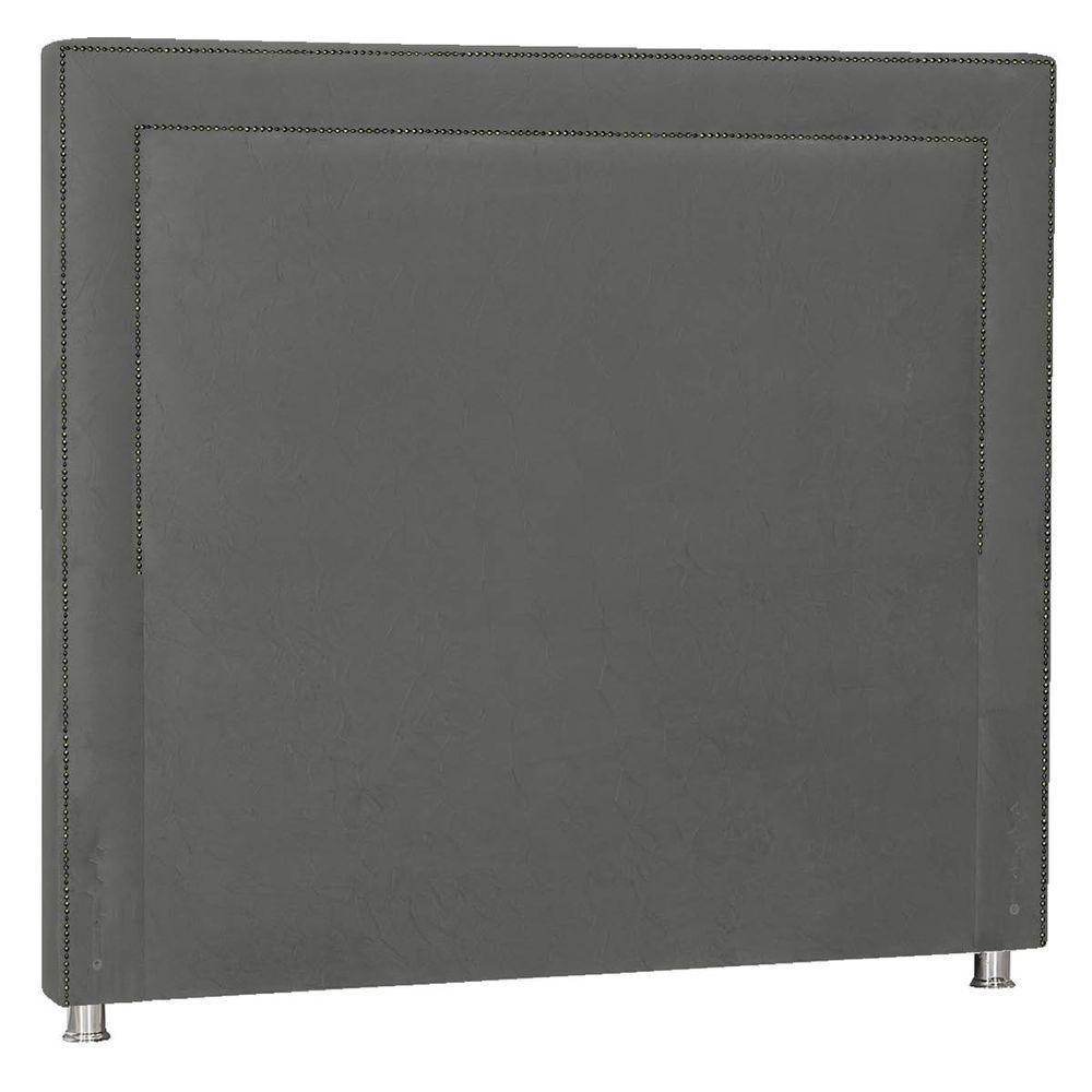 Cabeceira Solteiro P04 90 Cm Suede Cinza Escuro Tca 958 - 1