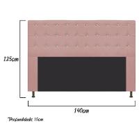 Cabeceira Dama 140Cm Casal Com Strass Suede Rosê - 2