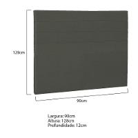 Cabeceira Solteiro P04 90 Cm Suede Cinza Escuro Tca 958 - 5