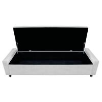 Kit Cabeceira e Calçadeira Baú Casal Everest P02 140cm Para Cama Box Corano Branco - 13