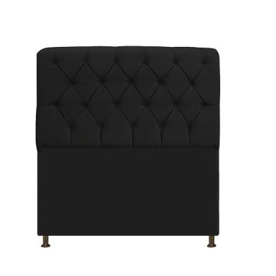 Cabeceira 90Cm Solteiro Suede Preto