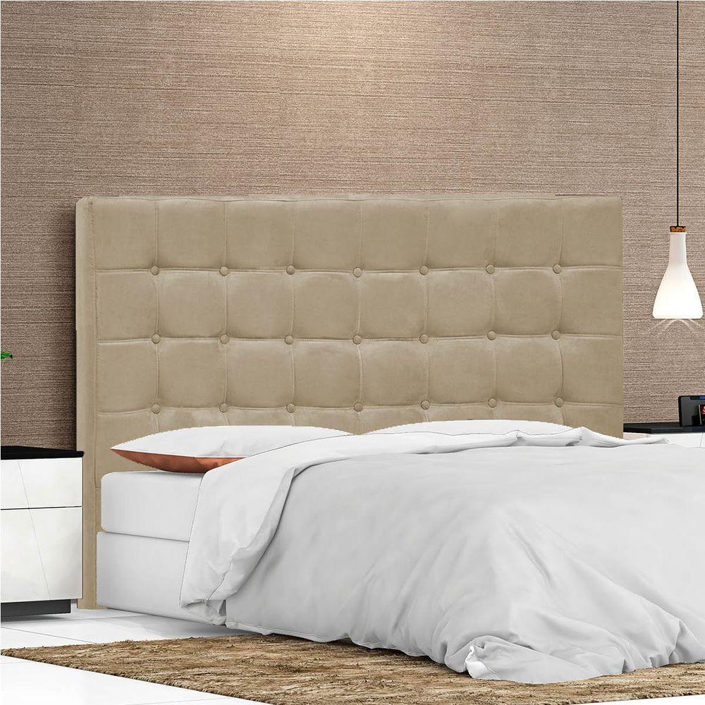 Cabeceira Solteiro Pequim P04 90 Cm Suede Bege Tca 941 - 2