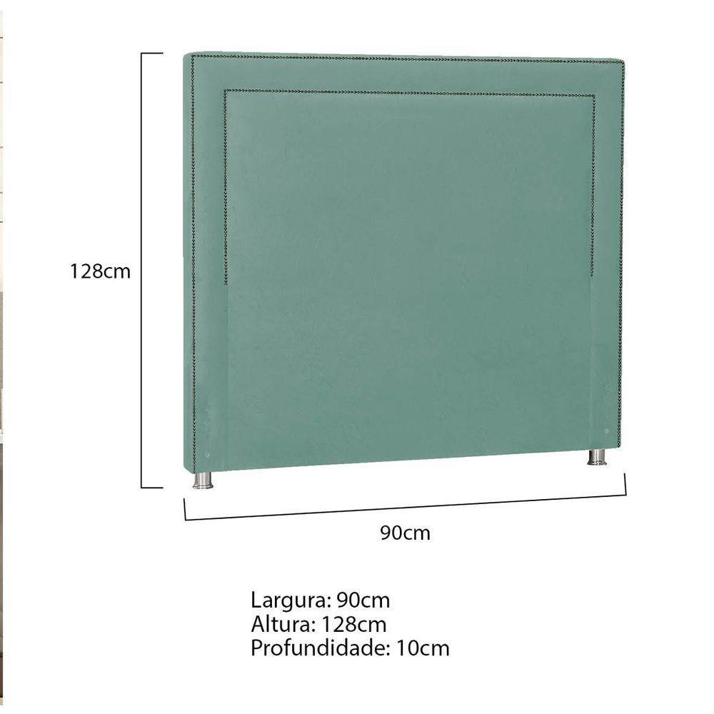 Cabeceira Solteiro Moscou P04 90 Cm Suede Turquesa Tca 946 - 5