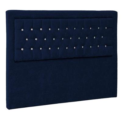 Cabeceira Casal Iasi P04 140 Cm Suede Azul Marinho Tca 948