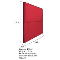 Cabeceira Queen 160 Cm Cama Box Suede Vermelho - 5