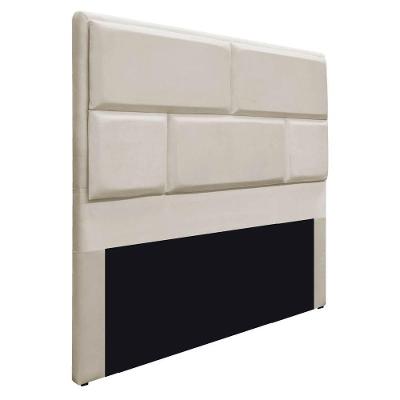 Cabeceira Queen 160 Cm Cama Box Suede Bege