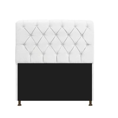 Cabeceira 90Cm Solteiro Suede Branco