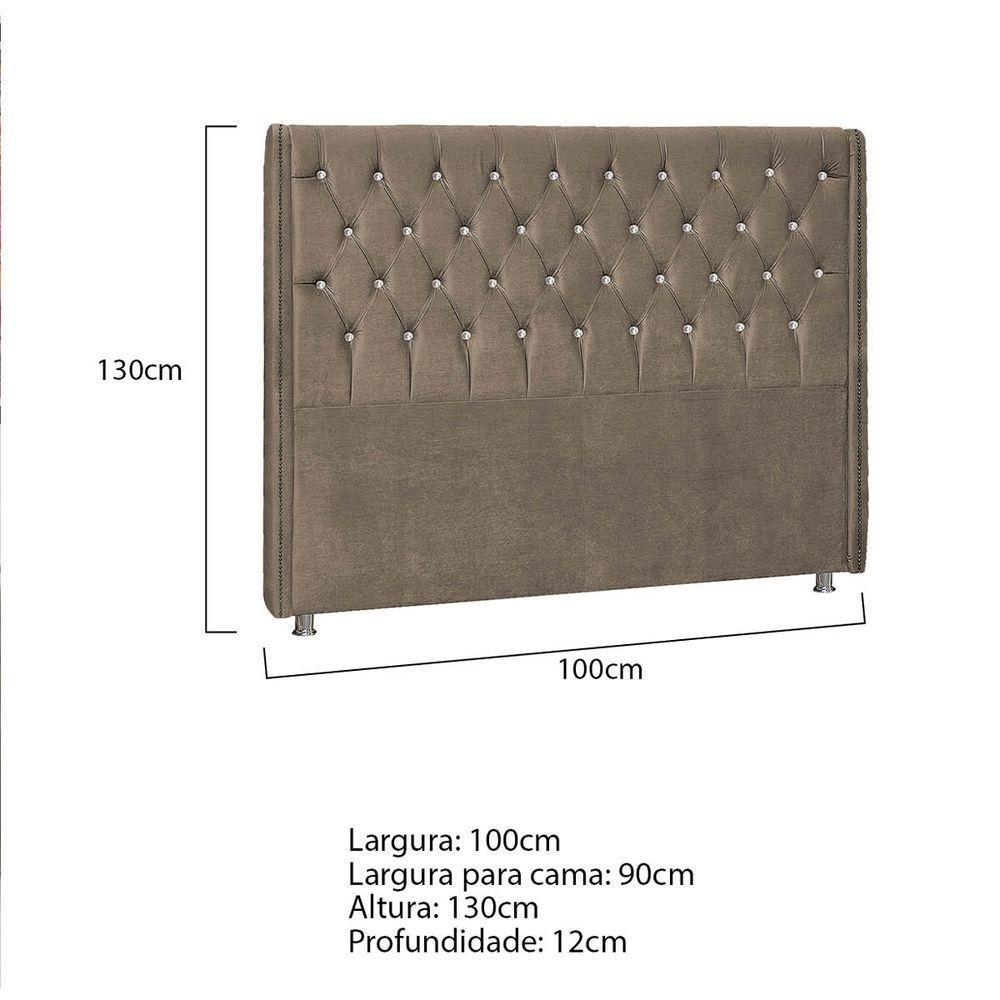 Cabeceira Solteiro P04 90 Cm Suede Marrom Claro Tca 945 - 5