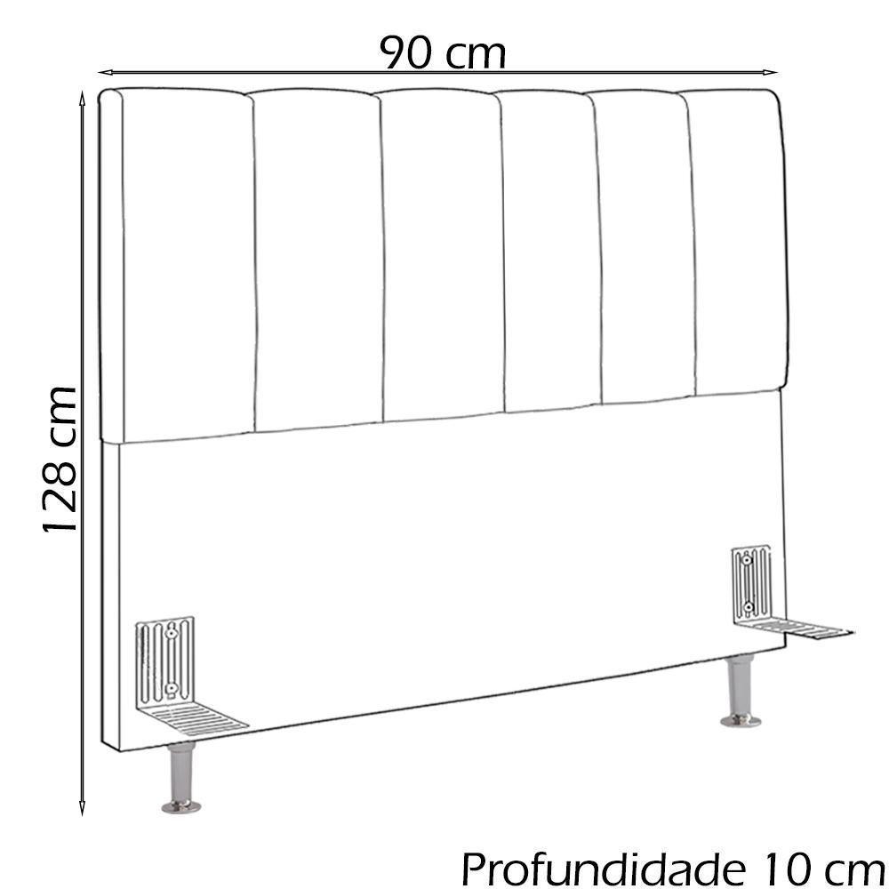 Cabeceira Solteiro 90 Cm Sevill Veludo Sl 944 Peer Sl 944 - 8