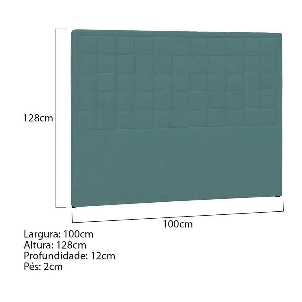 Cabeceira Solteiro Palermo P04 100 Cm Suede Turquesa Tca 946 - 5