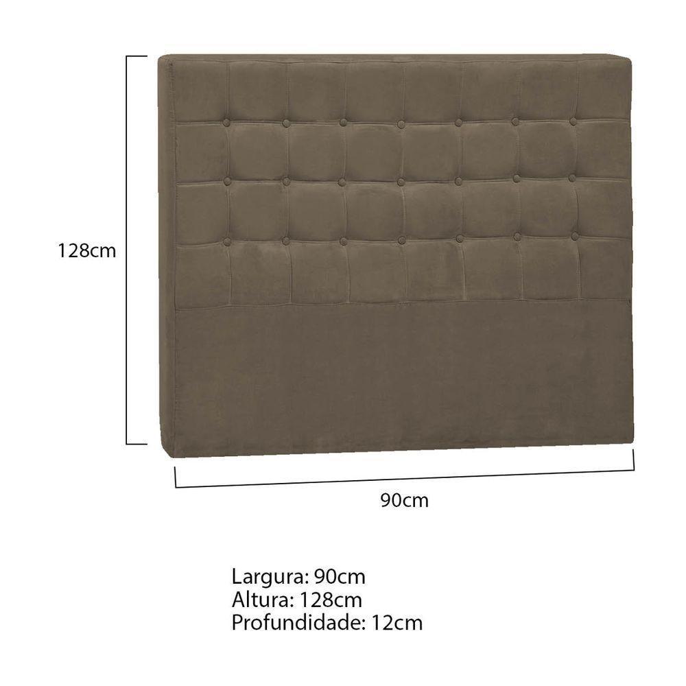 Cabeceira Solteiro P04 90 Cm Suede Marrom Claro Tca 945 - 5