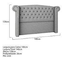 Cabeceira Solteiro Lyon P04 100 Cm Suede Cinza Tca 940 - 5
