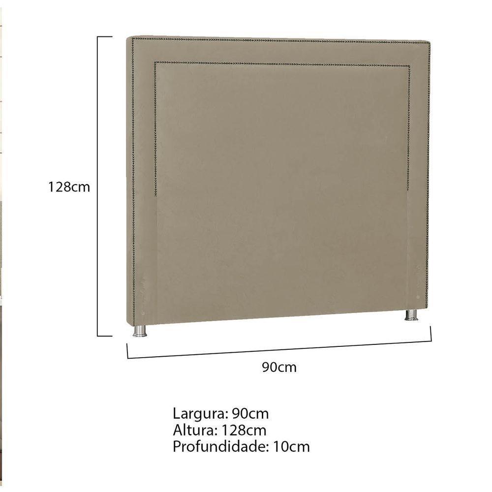 Cabeceira Solteiro Moscou P04 90 Cm Suede Bege Tca 941 - 5