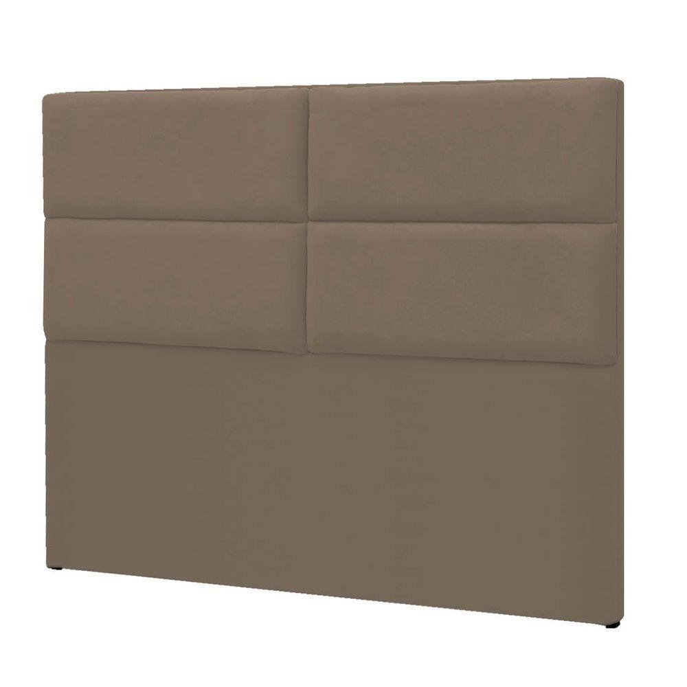 Cabeceira Solteiro P04 90 Cm Suede Marrom Claro Tca 945 - 4