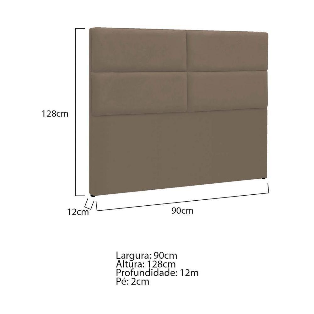 Cabeceira Solteiro P04 90 Cm Suede Marrom Claro Tca 945 - 5