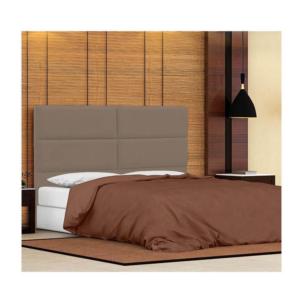Cabeceira Solteiro P04 90 Cm Suede Marrom Claro Tca 945 - 6