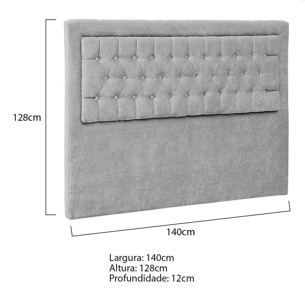 Cabeceira Casal Iasi P04 140 Cm Suede Cinza Tca 940 - 5