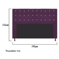 Cabeceira Dama 195Cm King Size Com Strass Suede Roxo - 2