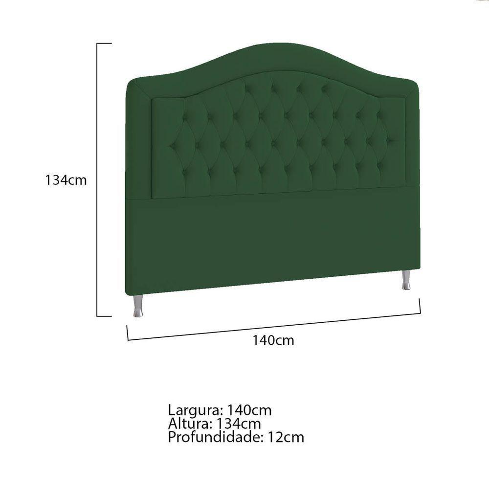 Cabeceira Casal ághata P04 140 Cm Suede Verde Tca 947 - 5