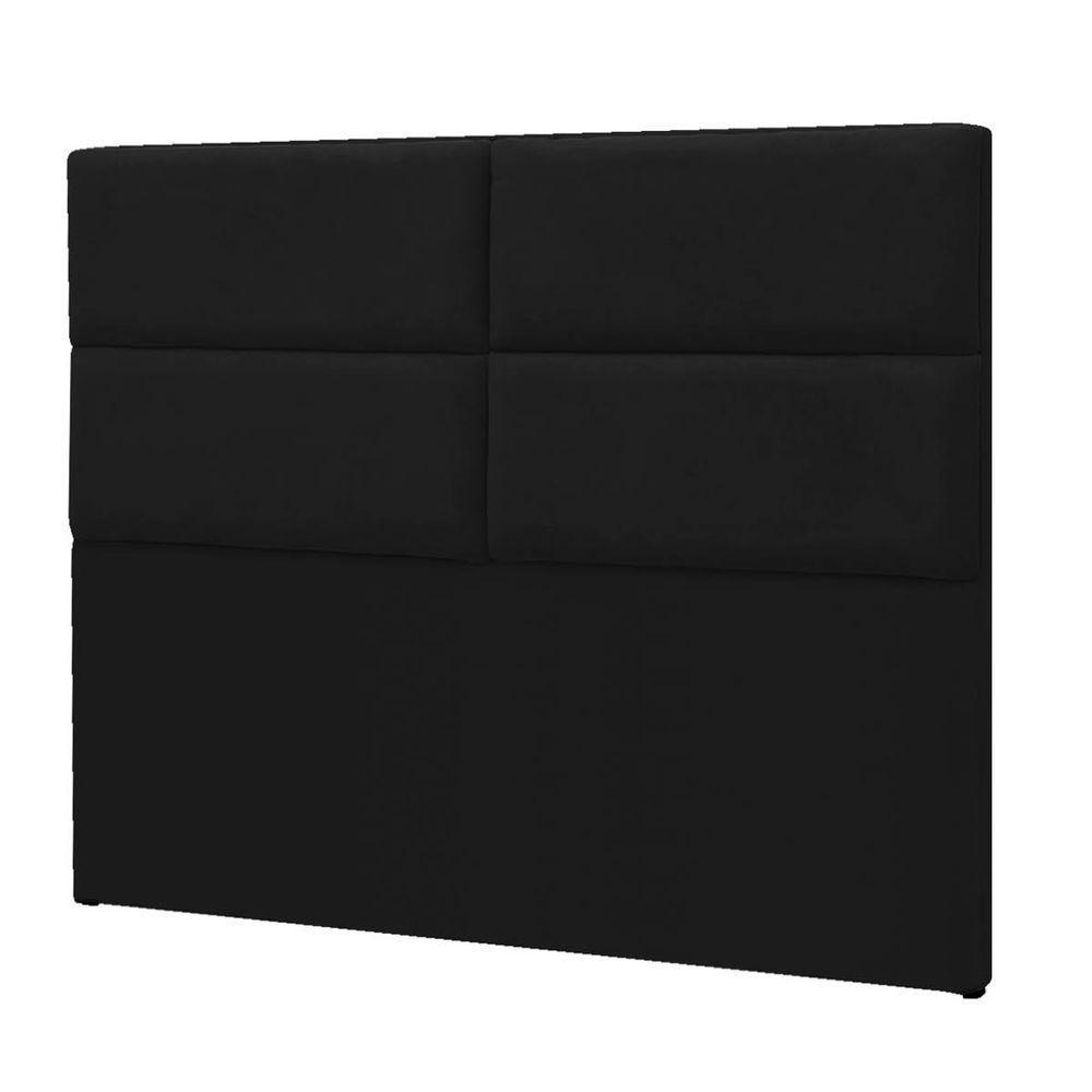 Cabeceira Casal Berlim P04 140 Cm Suede Preto Tca 944 - 4