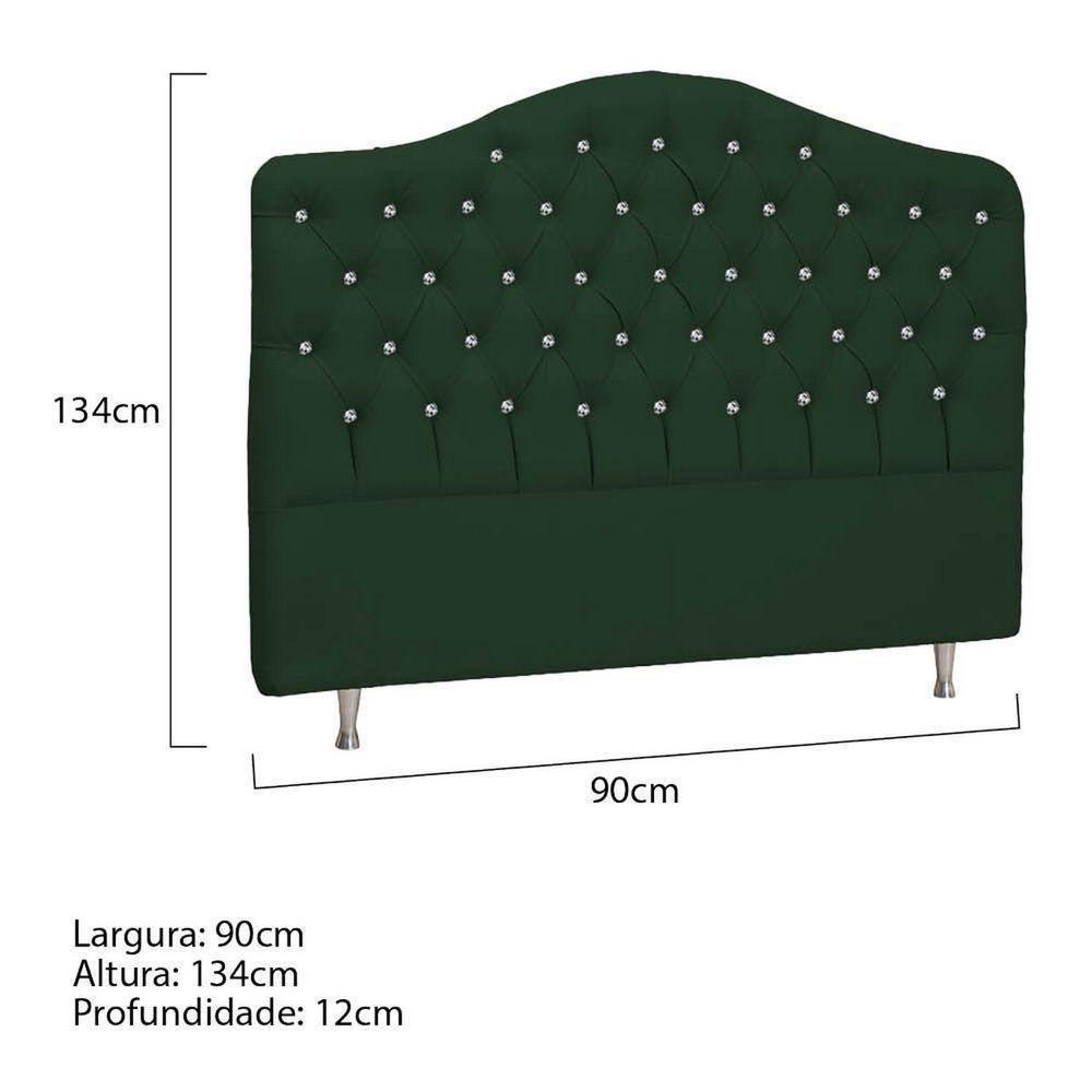 Cabeceira Solteiro Florence P04 90 Cm Suede Verde Tca 947 - 5