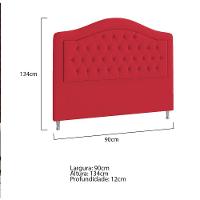 Cabeceira Solteiro ághata P04 90 Cm Suede Vermelho Tca 53 - 5