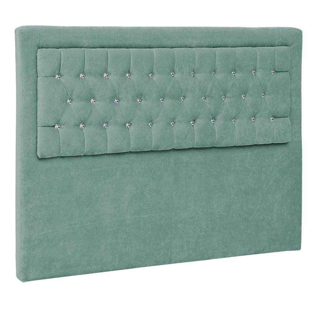 Cabeceira Solteiro Iasi P04 90 Cm Suede Turquesa Tca 946 - 1