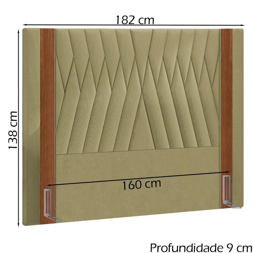 Cabeceira Queen 160 Cm Bella Linho Sl 75 Peer Sl 75 - 7