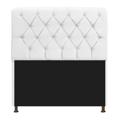 Cabeceira 195Cm Solteiro Suede Branco