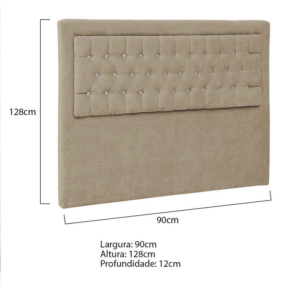 Cabeceira Solteiro Iasi P04 90 Cm Suede Bege Tca 941 - 5
