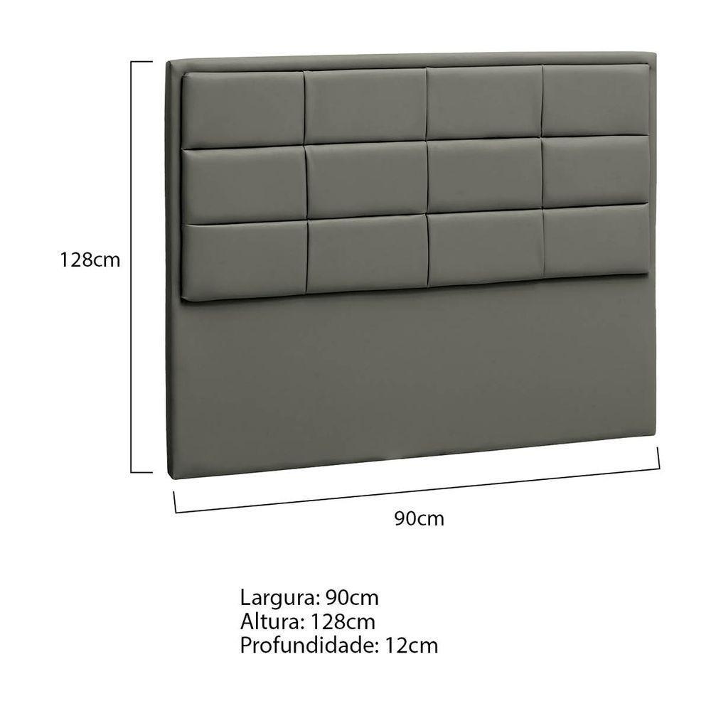 Cabeceira Solteiro P04 90 Cm Suede Cinza Escuro Tca 958 - 5