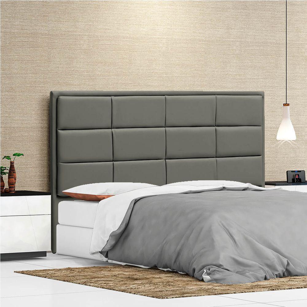 Cabeceira Solteiro P04 90 Cm Suede Cinza Escuro Tca 958 - 6