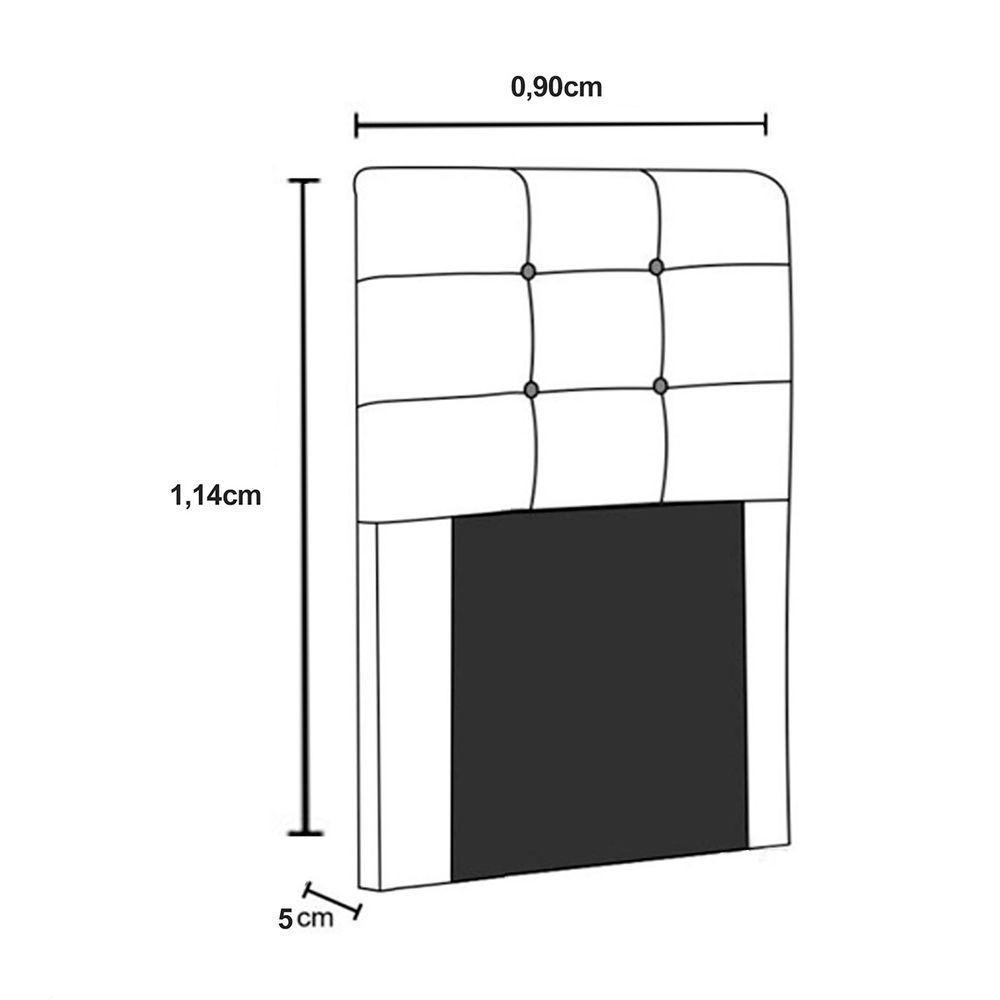 Cabeceira Solteiro Heloísa I02 90 Cm Suede Cinza - 6