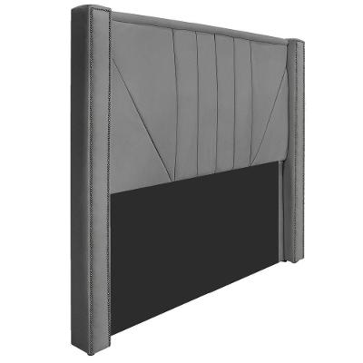 Cabeceira Queen Minsk P02 160cm Cama Box Suede Cinza