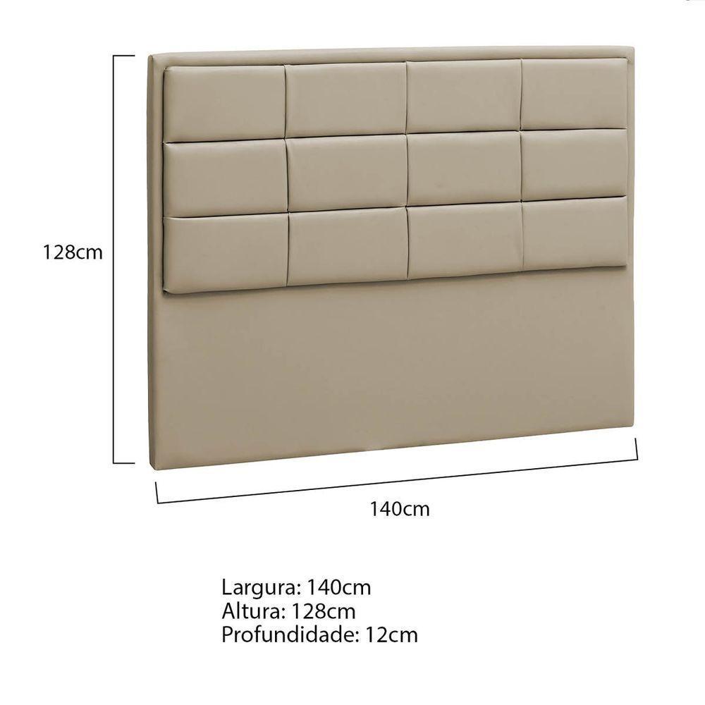 Cabeceira Casal Tallin P04 140 Cm Suede Bege Tca 941 - 5