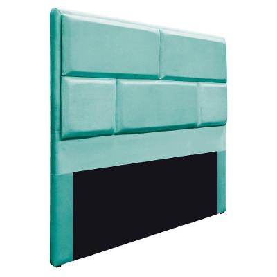 Cabeceira Queen 160 Cm Cama Box Suede Azul Tiffany