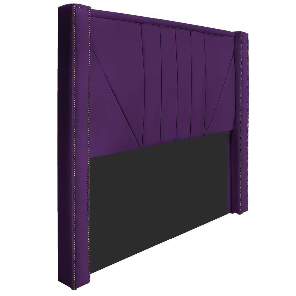 Cabeceira King Minsk P02 195cm Cama Box Suede Roxo - 1