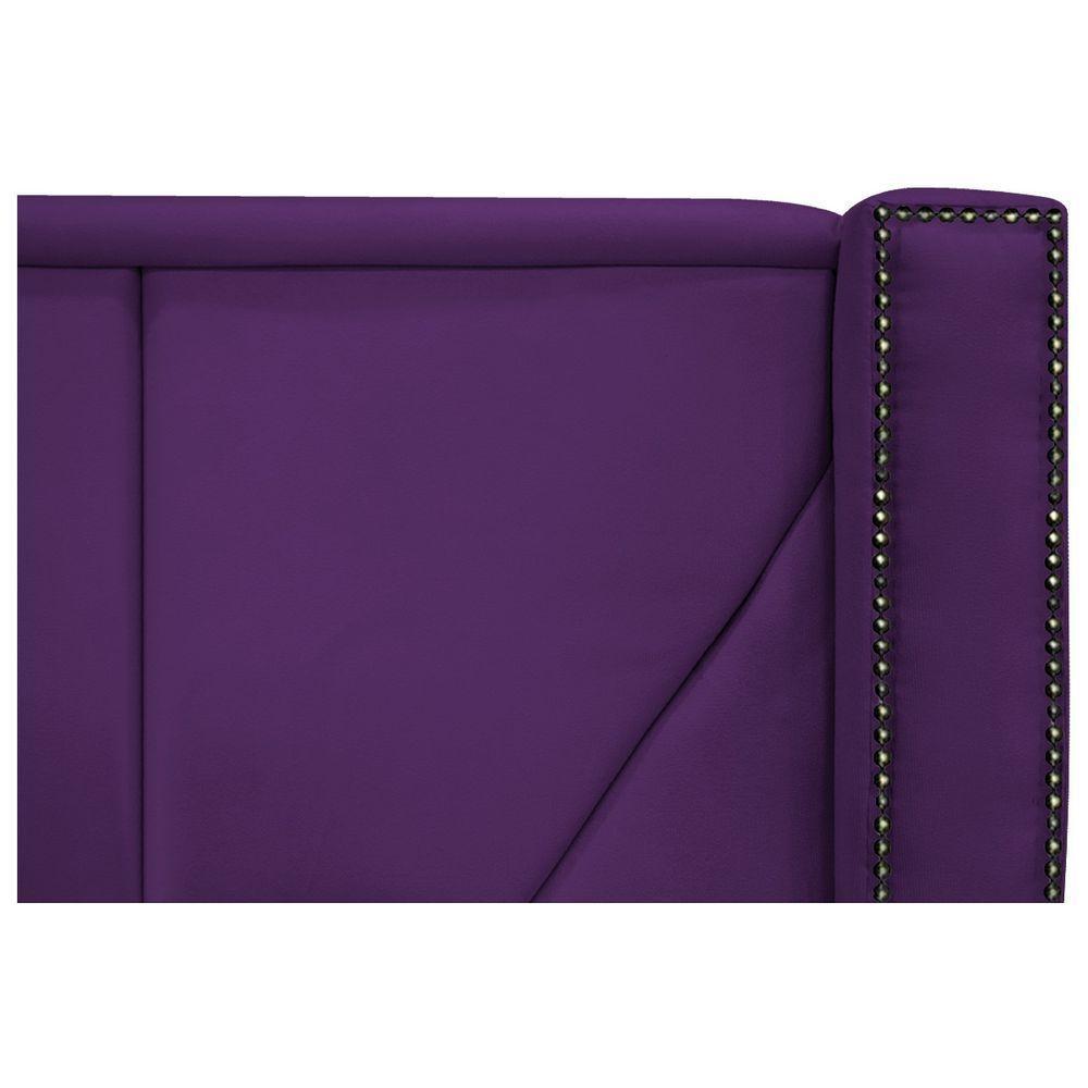 Cabeceira King Minsk P02 195cm Cama Box Suede Roxo - 3