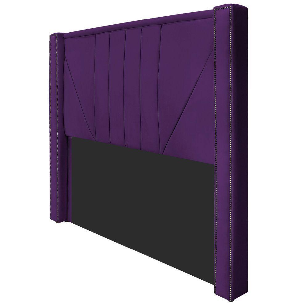 Cabeceira King Minsk P02 195cm Cama Box Suede Roxo - 5